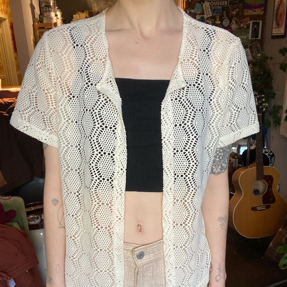 VINTAGE JUDY LOGAN OPEN FRONT SHORT SLEEVE - Picture 4 of 6